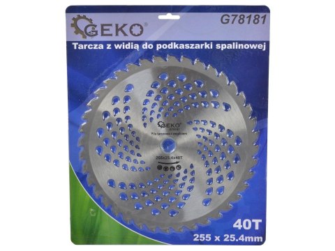 Tarcza z widią do podkaszarki spalinowej 255x25,4mmx40T (25/50) Geko