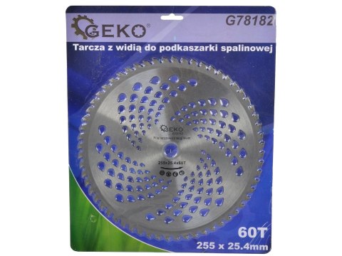Tarcza z widią do podkaszarki spalinowej 255x25,4mmx60T (25/50) Geko