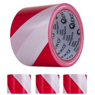 Taśma ostrzegawcza biało-czerwona 100m x 75mm (80) Geko