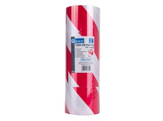 Taśma ostrzegawcza biało-czerwona 100m x 75mm (80) Geko