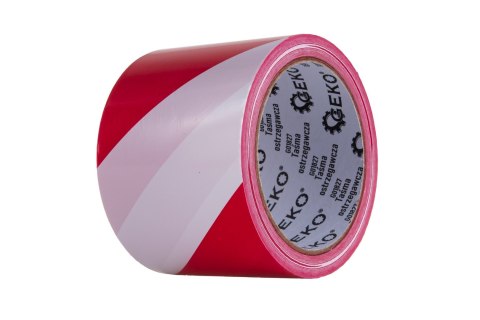 Taśma ostrzegawcza biało-czerwona 100m x 75mm (80) Geko