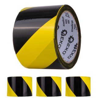 Taśma ostrzegawcza żółto-czarna 100m x 70mm Geko