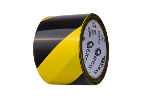 Taśma ostrzegawcza żółto-czarna 100m x 70mm Geko