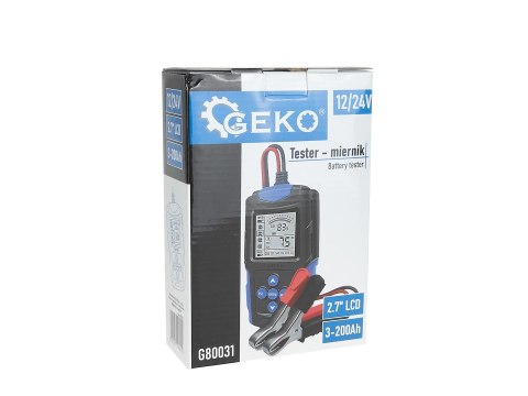 Tester - miernik LCD do sprawdzania akumulatorów 12/24V 3Ah-200Ah Geko