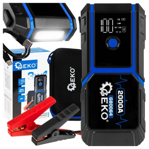 Urządzenie rozruchowe - JUMP STARTER 20000mAh 1000A LED QC3.0 12V Geko