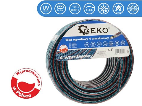 Wąż ogrodowy 4 Warstwowy 1/2" 30m GEKO NEW (154) Geko