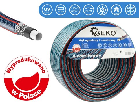 Wąż ogrodowy 4 Warstwowy 3/4" 50m GEKO NEW (36) Geko