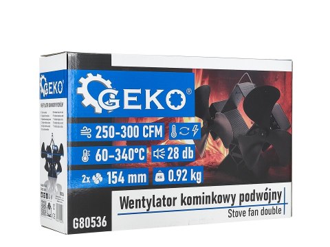Wentylator kominkowy podwójny termoelektryczny (6) Geko