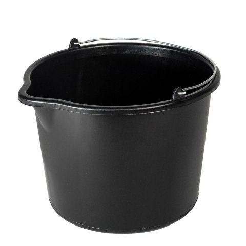 Wiadro budowlane 12L czarne Z LEJKIEM Geko