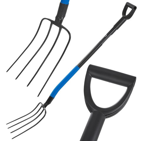 Widły gospodarcze 4-zębne trzon metalowy 135cm (6) Geko