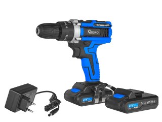 Wiertarko-wkrętarka z funkcją udaru 21V 2x akumulator 2ah (10) Geko