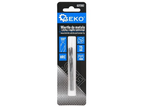 Wiertło do metalu z płytką z węglika spiekanego -6x75 mm Geko