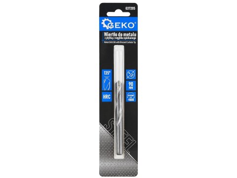 Wiertło do metalu z płytką z węglika spiekanego -9x90 mm (300) Geko