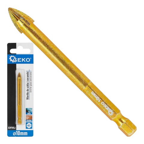 Wiertło do szkła i ceramiki HEX 10mm (500) Geko