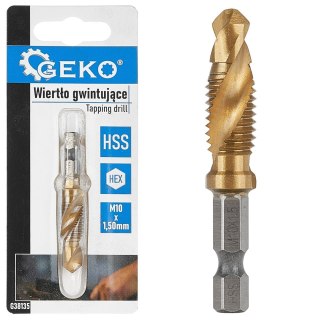 Wiertło gwintujące HSS M10 x 1,50mm HEX (50/250) Geko
