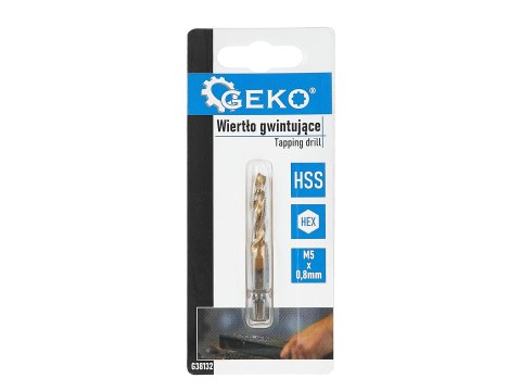 Wiertło gwintujące HSS M5 x 0,8mm HEX (50/250) Geko