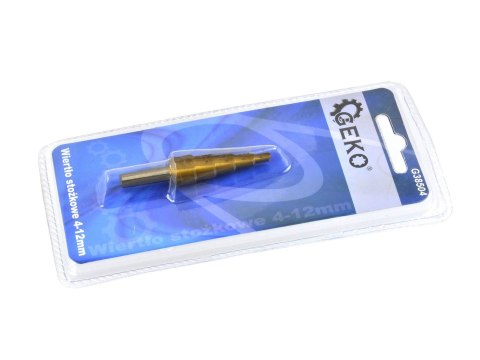 Wiertło stożkowe HSS TiN 4-12mm (20/25/200) Geko