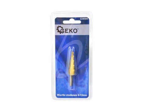 Wiertło stożkowe HSS TiN 4-12mm (20/25/200) Geko