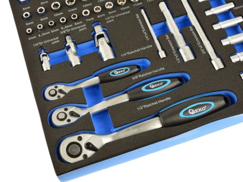 Wkład- zestaw nasadek z grzechotkami 1/4"-1/2" 80el.(3) Geko