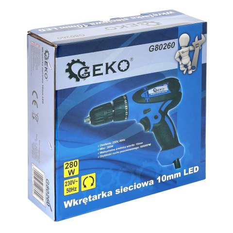 Wkrętarka sieciowa 230V 10mm LED/ GEKO (10) Geko