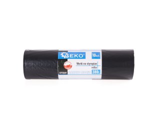 Worki na śmieci styropian BARDZO MOCNE 380L (rolka 10szt) - czarne Geko