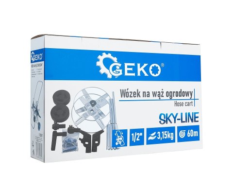 Wózek metalowy na wąż ogrodowy 1/2"=60m SKY-LINE (5) Geko