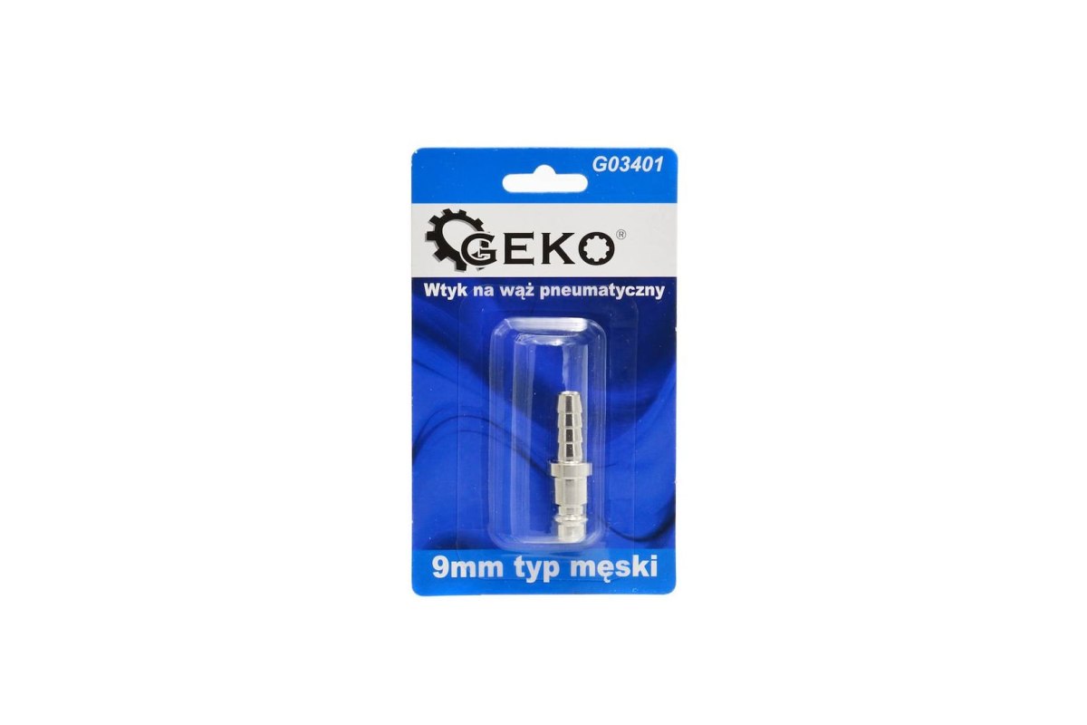 Wtyk na wąż pneumatyczny 9mm typ męski (blister) (10/100) Geko