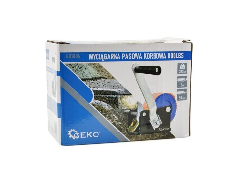 Wyciągarka pasowa korbowa 800lbs Geko