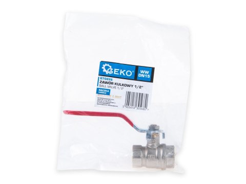 Zawór kulowy 1/2" WW DN15 z dławikiem - rączka (50) Geko