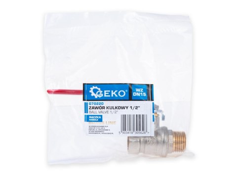 Zawór kulowy 1/2" WZ DN15 z dławikiem - rączka (50) Geko