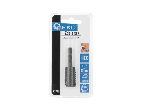 Zdzierak - tarnik cylindryczny do drewna 15mm HEX (50/250) Geko