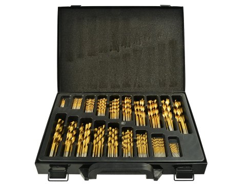 Zestaw 170szt.wierteł HSS TiN do metalu m. box Geko