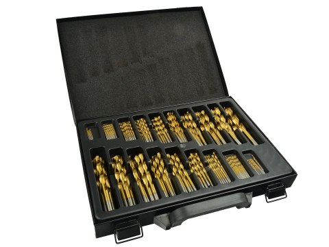 Zestaw 170szt.wierteł HSS TiN do metalu m. box Geko