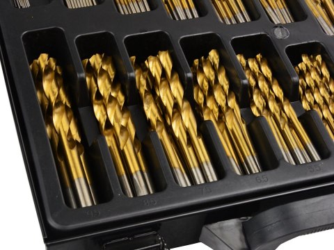 Zestaw 170szt.wierteł HSS TiN do metalu m. box Geko