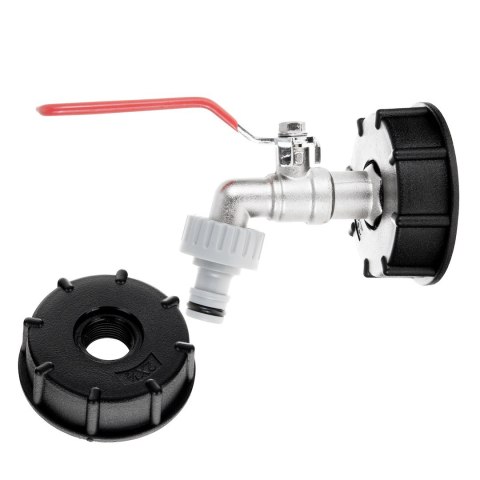 Zestaw - IBC nakrętka S60x6 kran 1/2" z wyjściem na GZ 3/4" nypel do szybkozłącza - mauser (40) Geko