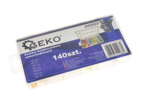 Zestaw bezpieczników samochodowych MINI 140szt. Geko