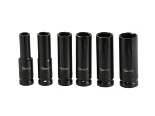Zestaw długich nasadek udarowych 1/2" 10-21mm 6el. Geko
