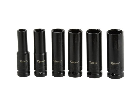 Zestaw długich nasadek udarowych 1/2" 10-21mm 6el. Geko