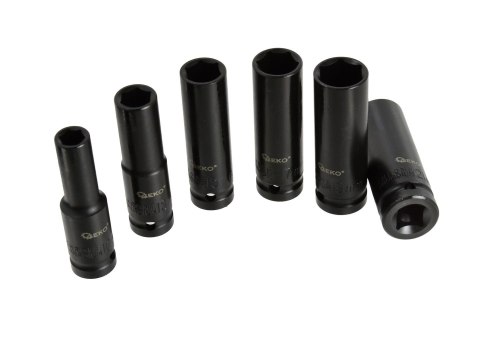 Zestaw długich nasadek udarowych 1/2" 10-21mm 6el. Geko