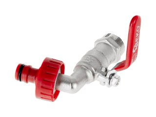 Zestaw - kran 3/4" z wyjściem na GZ 1" nypel do szybkozłącza - mauser (50) Geko