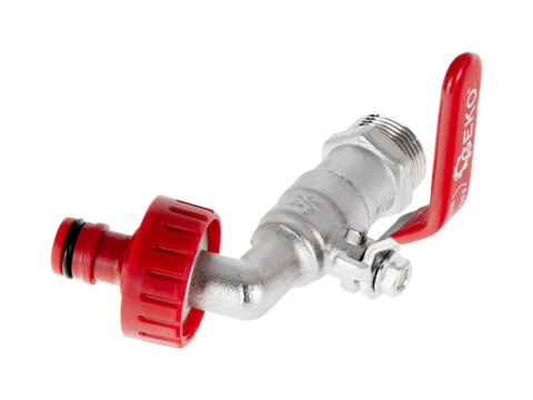 Zestaw - kran 3/4" z wyjściem na GZ 1" nypel do szybkozłącza - mauser (50) Geko