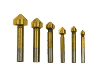 Zestaw frezów stożkowych HSS TiN 6,3-20,5mm 6el. (50) Geko