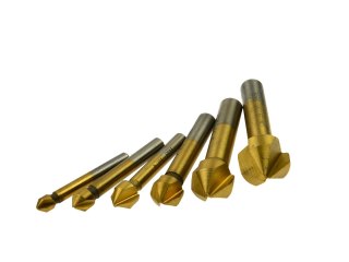 Zestaw frezów stożkowych HSS TiN 6,3-20,5mm 6el. (50) Geko