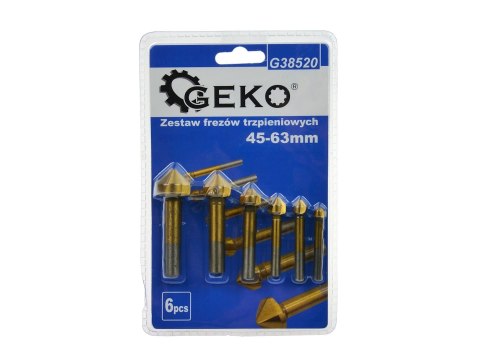 Zestaw frezów stożkowych HSS TiN 6,3-20,5mm 6el. (50) Geko