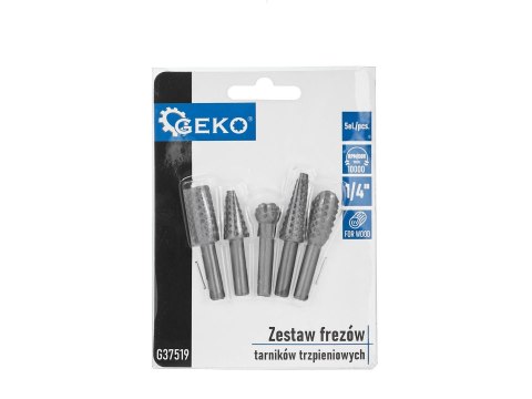 Zestaw frezów - tarników trzpieniowych do drewna 5el (25/100) Geko