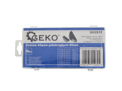 Zestaw klinów półokrągłych 80szt. Geko