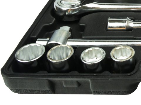 Zestaw kluczy nasad.21el.3/4" 12-kąt.19-50mm/czarna walizka/(2) Geko