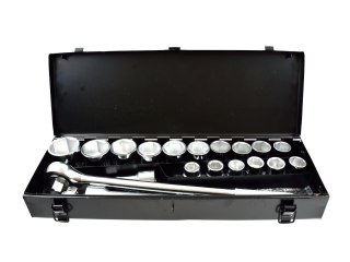 Zestaw kluczy nasad.21el.3/4" 6-kąt.19-50mm,metal box(2) Geko