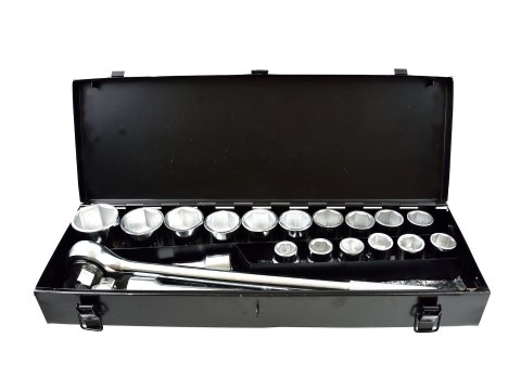 Zestaw kluczy nasad.21el.3/4" 6-kąt.19-50mm,metal box(2) Geko