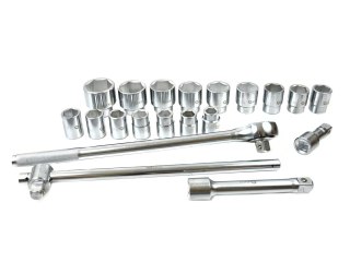 Zestaw kluczy nasad.21el.3/4" 6-kąt.19-50mm,metal box(2) Geko